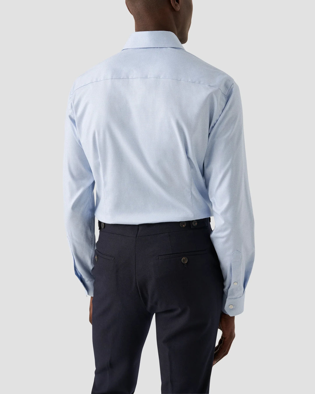 Eton Micro Check Dress Shirt in Light Blue