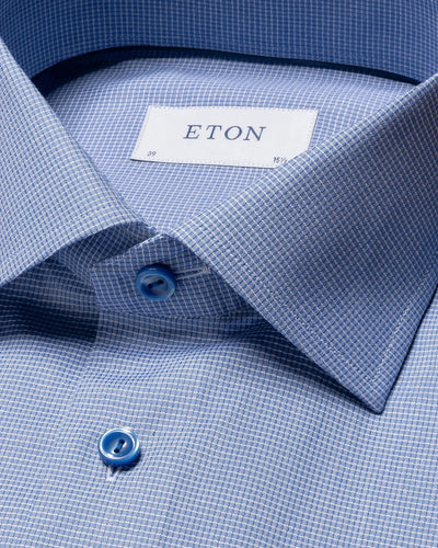 Eton Dobby Dress Shirt in Blue