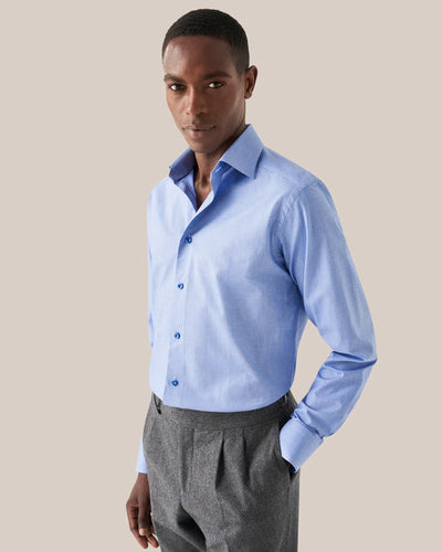 Eton Dobby Dress Shirt in Blue