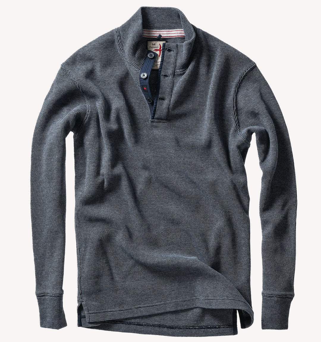 Relwen Bi Waffle Mock in Navy