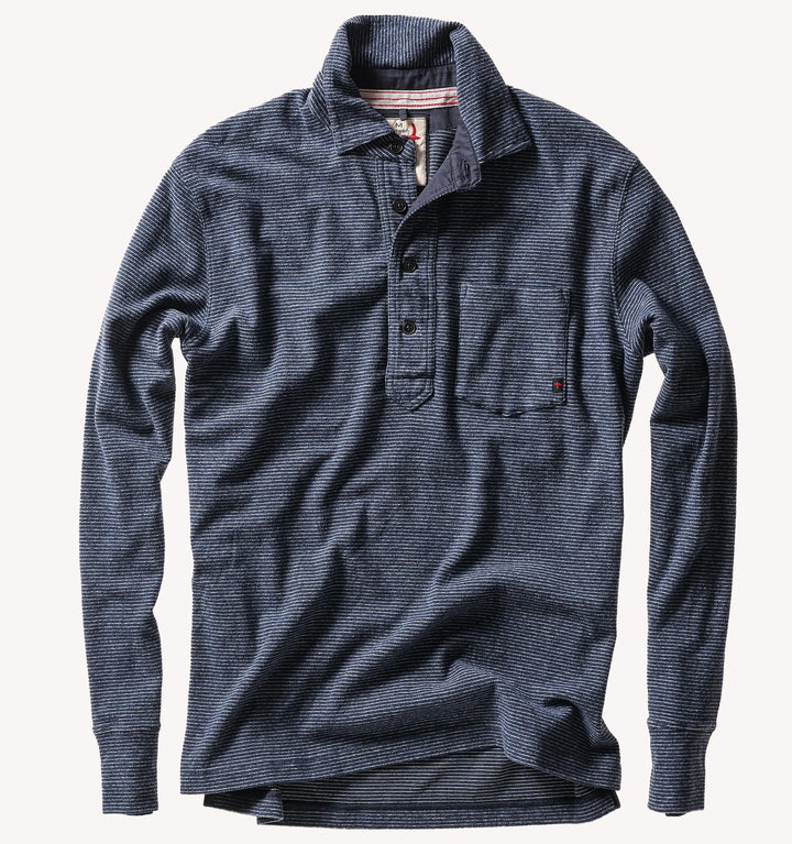 Relwen Mariner Polo in Navy White Stripe