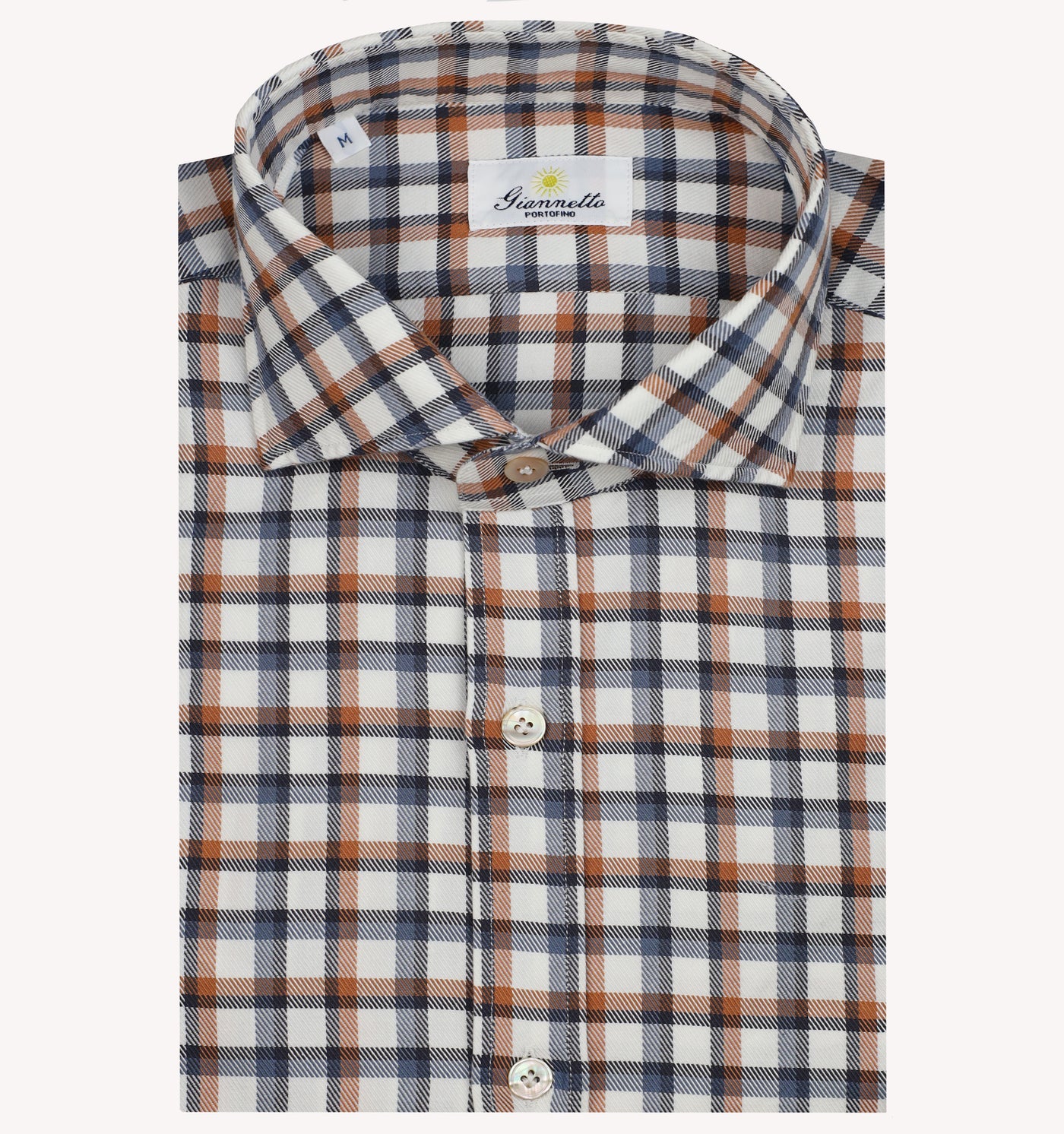 Giannetto Check Sport Shirt in Navy Camel