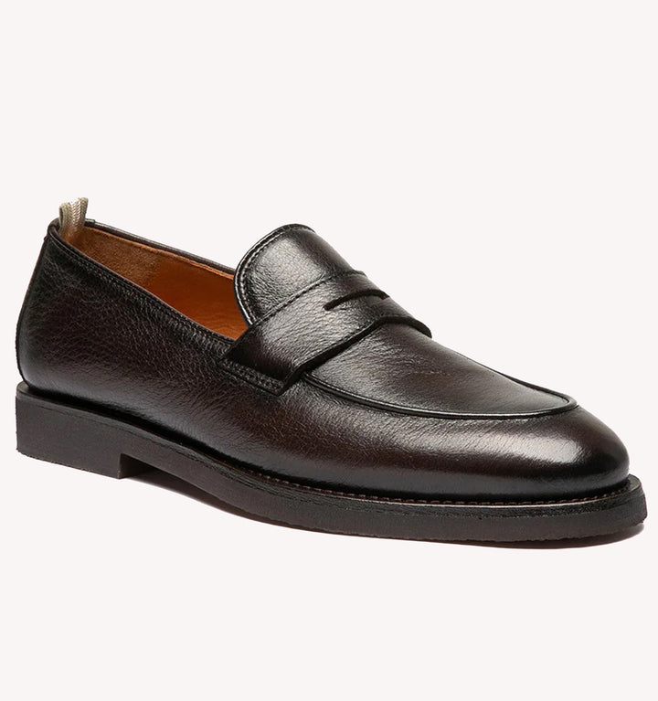 Officine Creative Opera Flexi Penny Loafer in Dark Brown