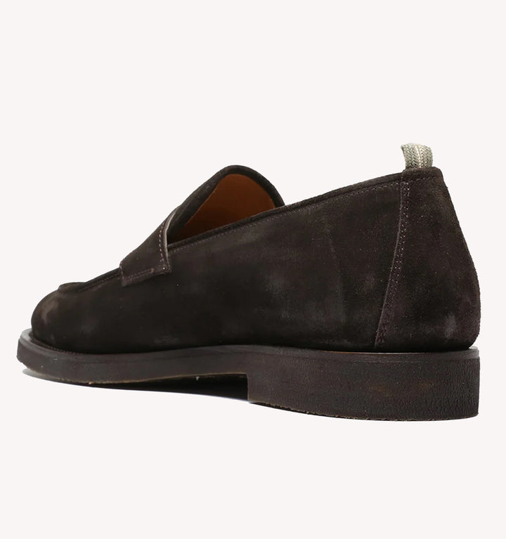 Officine Creative Opera Flexi Suede Penny Loafer in Dark Brown