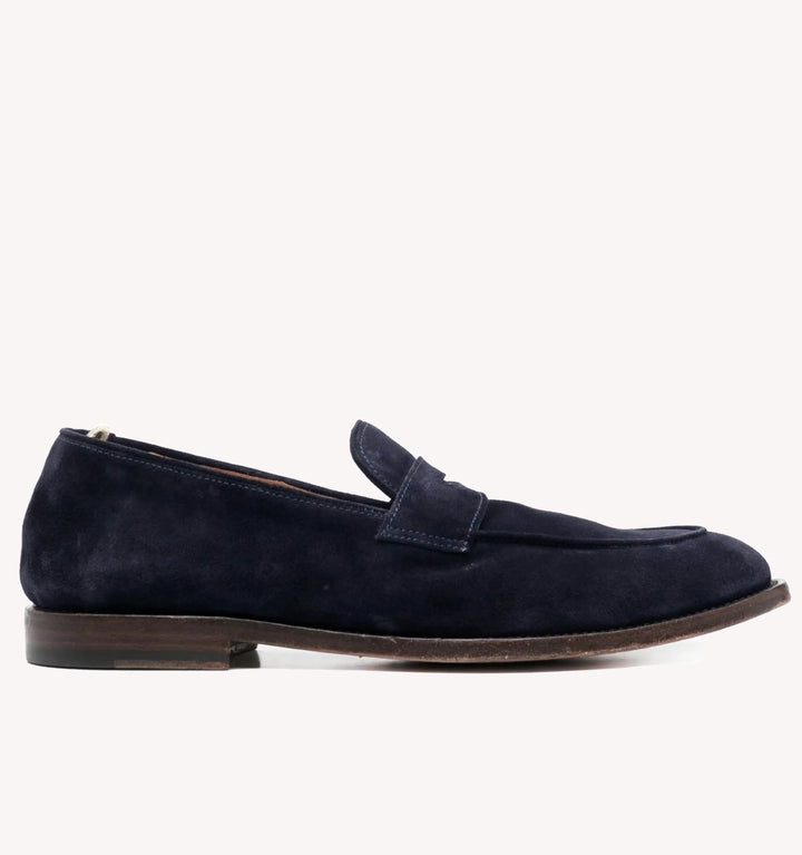 Officine Creative Opera Suede Penny Loafer in Navy