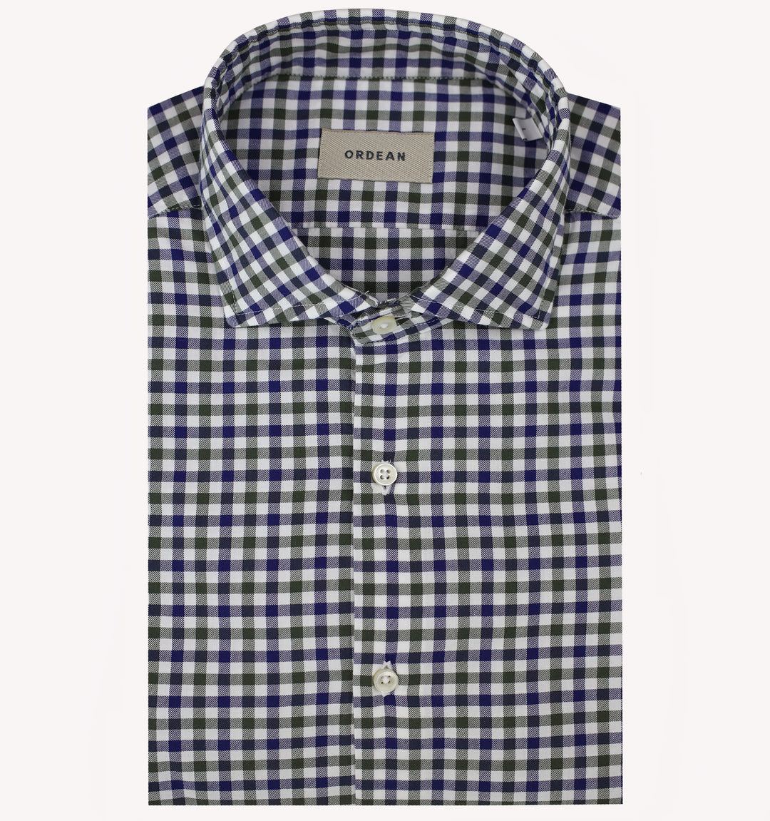 Ordean Check Sport Shirt in Blue Military