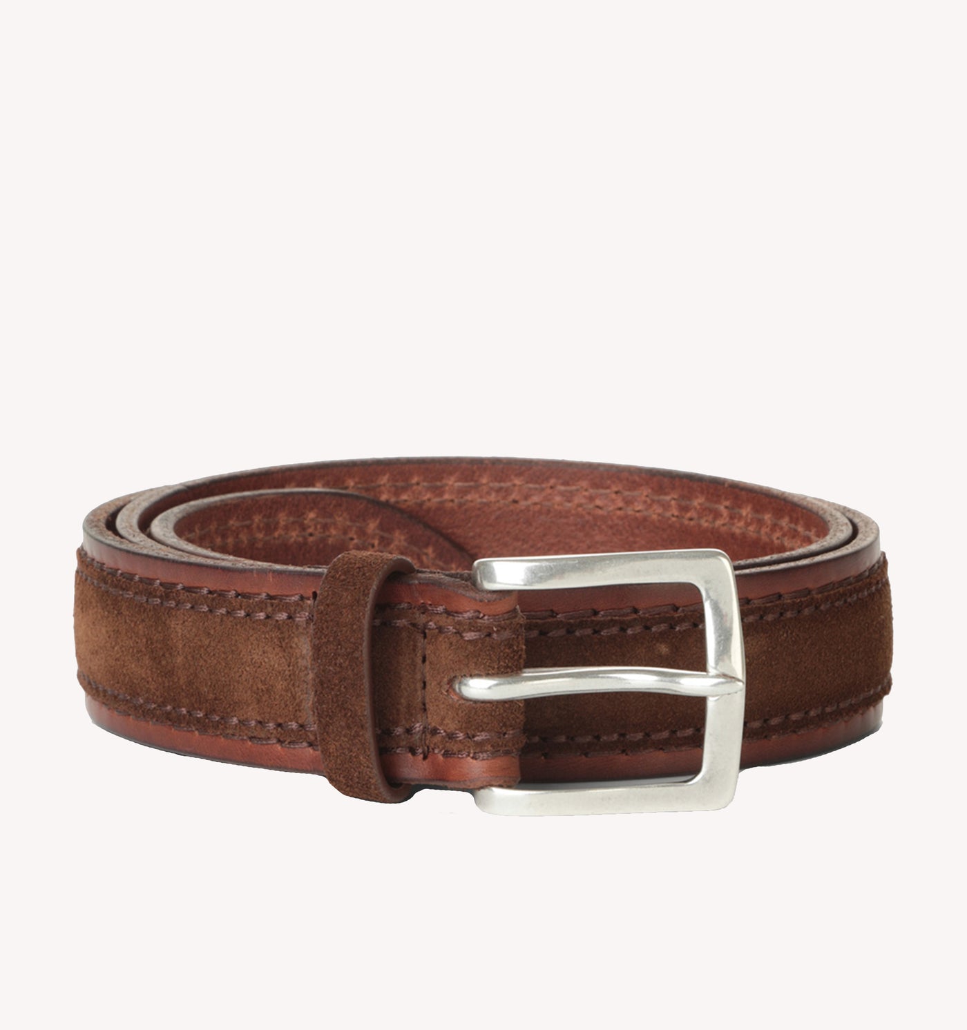 Orciani Suede Layered Belt in Cognac