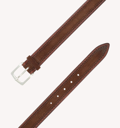 Orciani Suede Layered Belt in Cognac