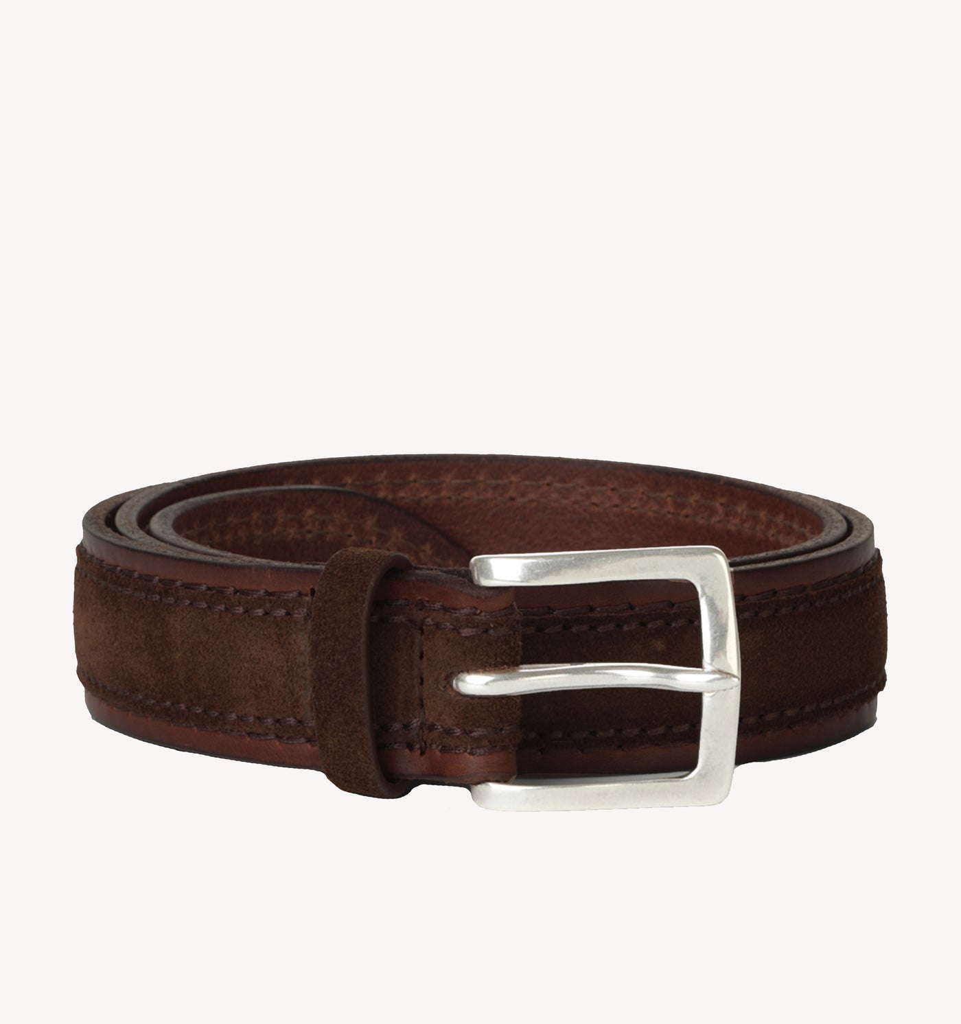 Orciani Suede Layered Belt in Chocolate