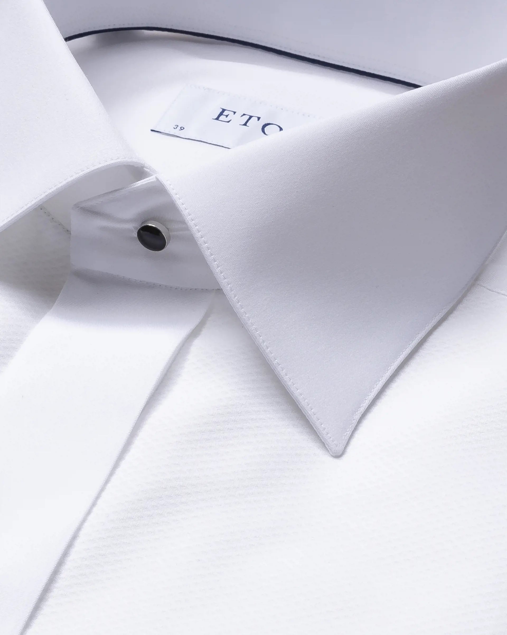 Eton Piqué Tuxedo Shirt in White - Taylor Richards \u0026 Conger