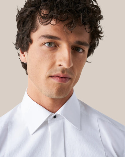 Eton Piqué Tuxedo Shirt in White