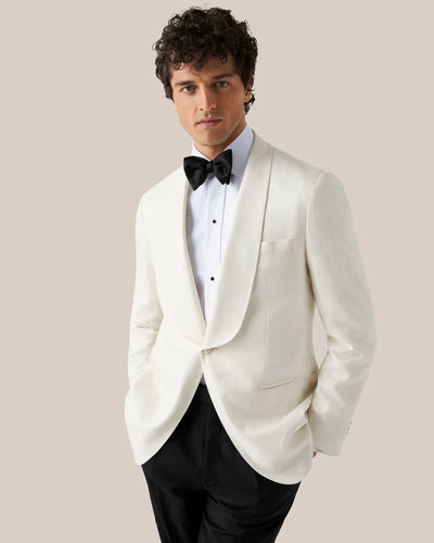 Eton Piqué Tuxedo Shirt in White