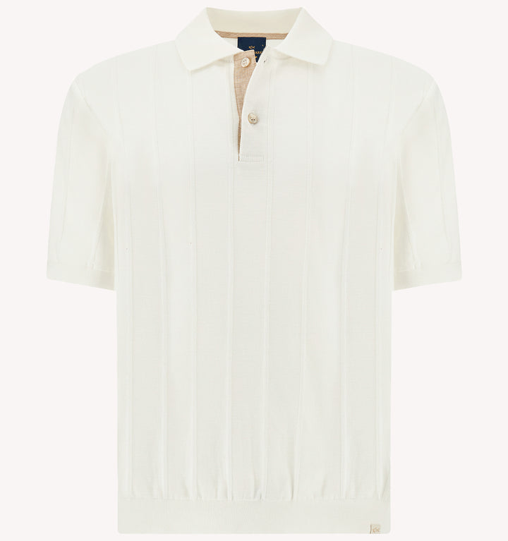 Paul & Shark Stripe Polo in Blanc de Blanc