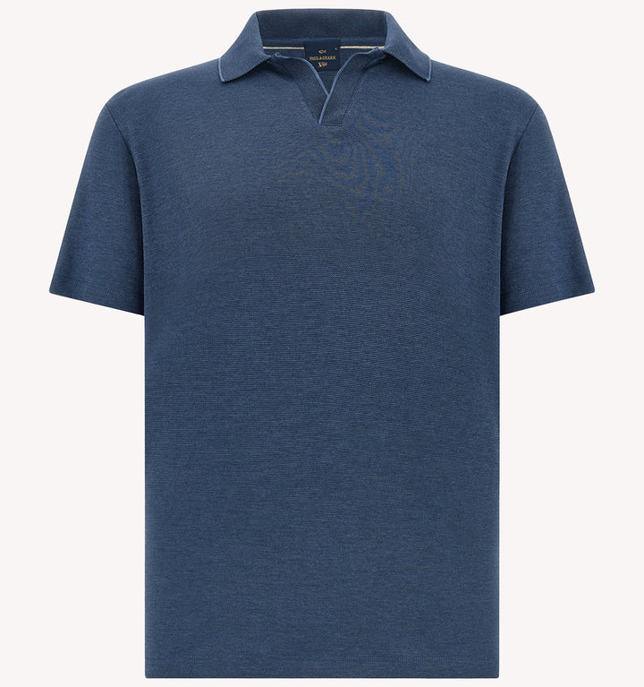 Paul & Shark X-Soft Open Collar Polo in Vintage Indigo