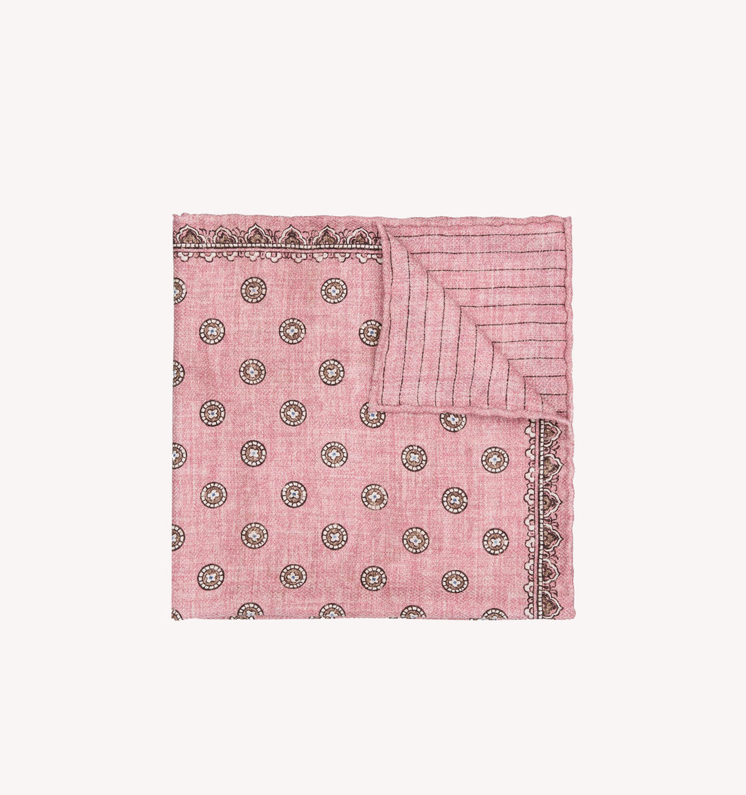 Brunello Cucinelli Dotted Reversible Pocket Square in Rose Siago