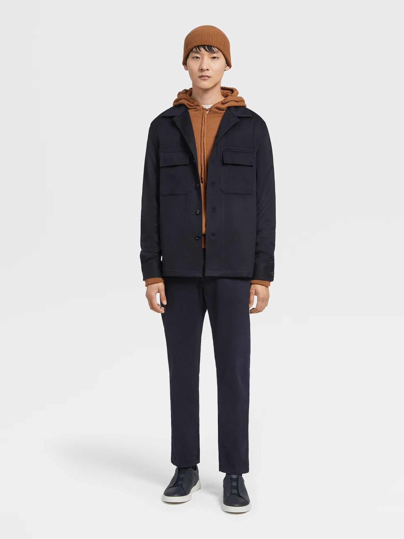 Zegna Overshirt in Navy Blue