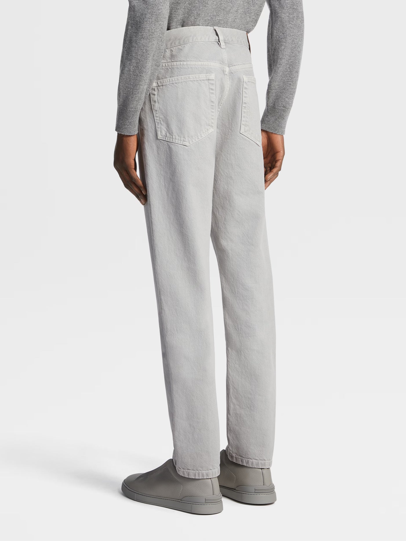Zegna City Jeans in Light Grey Marble