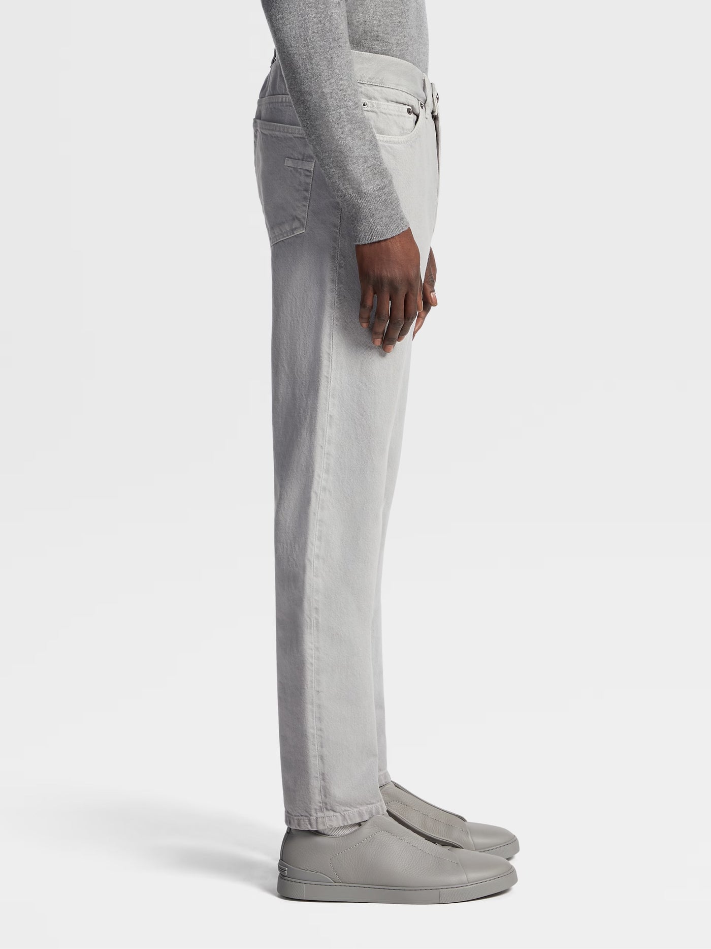 Zegna City Jeans in Light Grey Marble