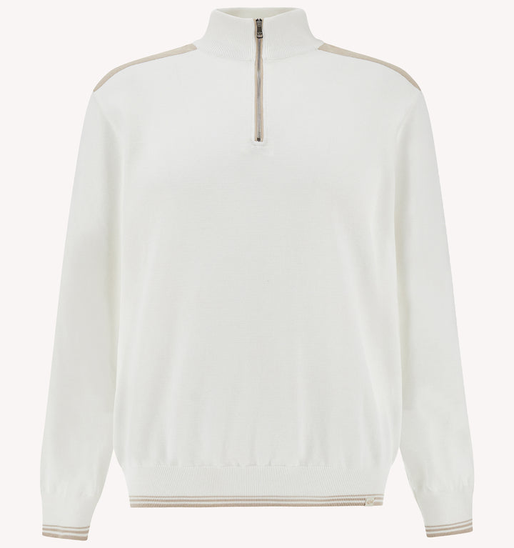 Paul & Shark Half Zip Sweater in Blanc de Blanc