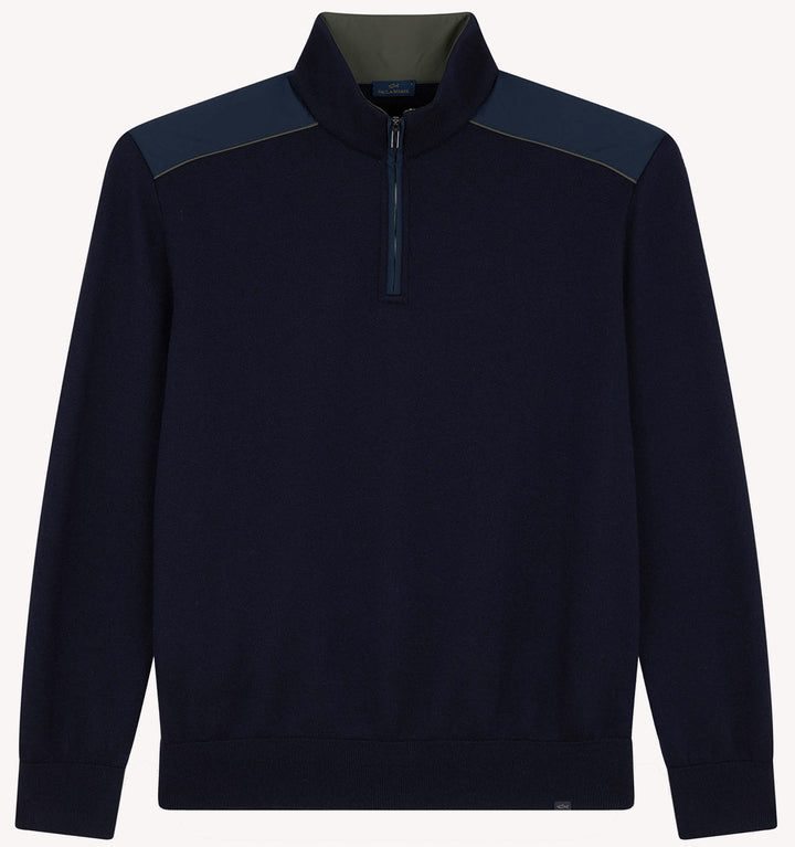 Paul & Shark Soft Cool Touch Half Zip Sweater in Navy