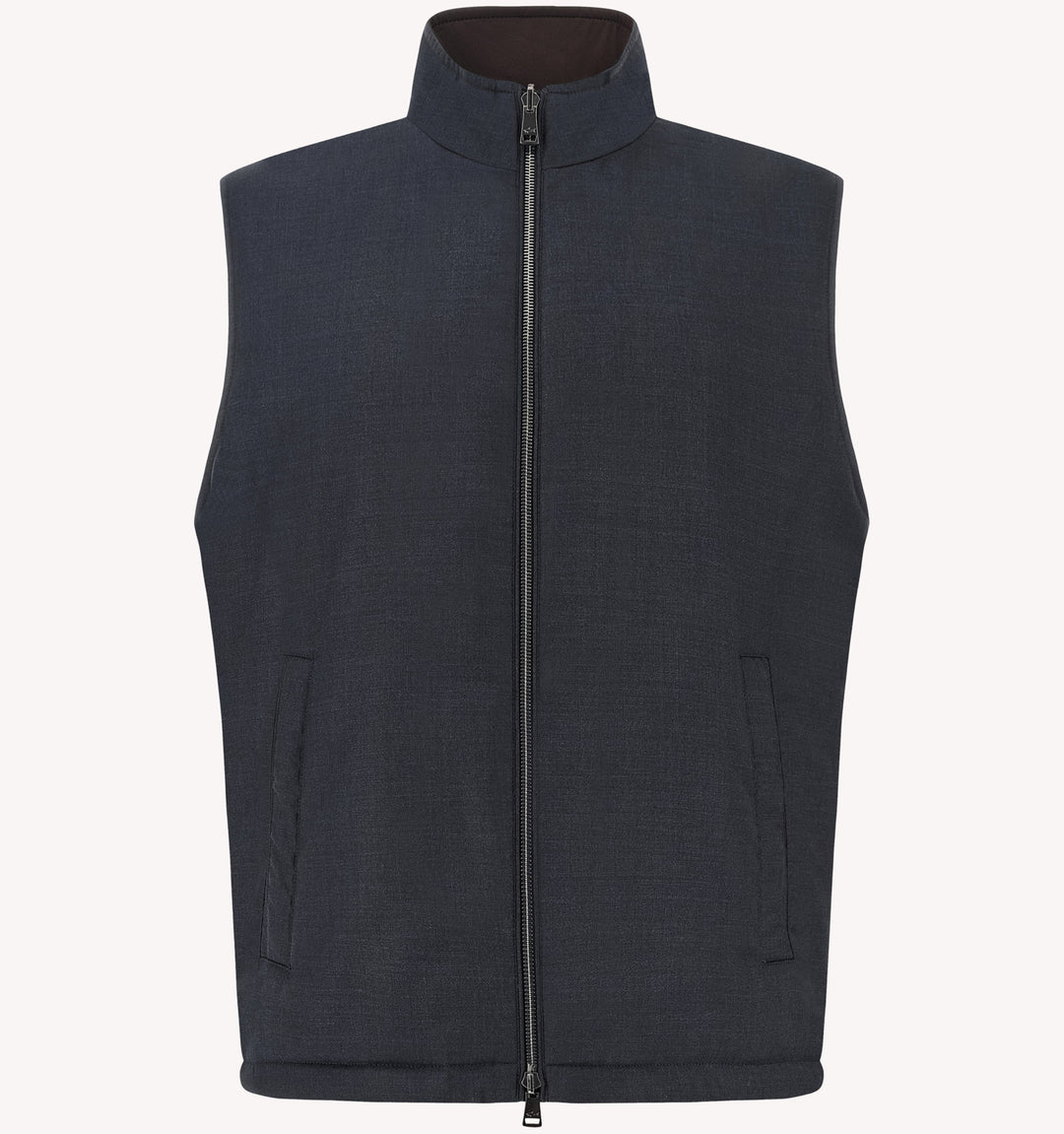 Paul & Shark Reversible Gilet in Blue Dark Brown