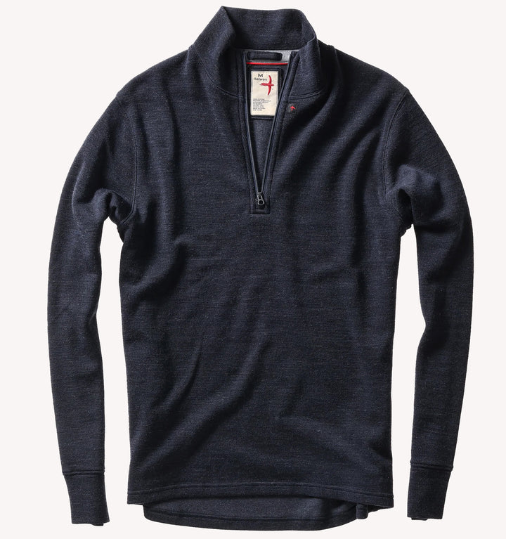 Relwen Quarter Zip in Dark Navy Heather