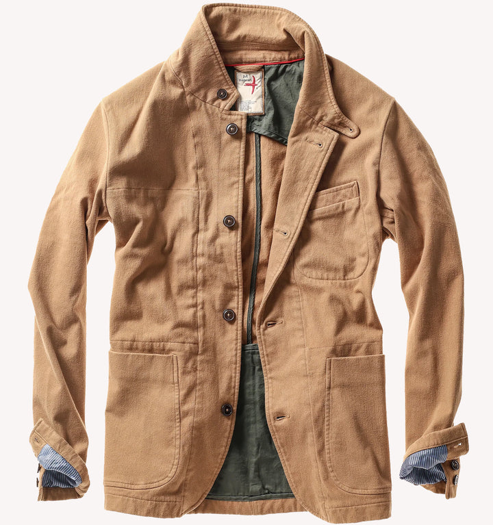 Relwen Moleskin Trap Blazer in Camel