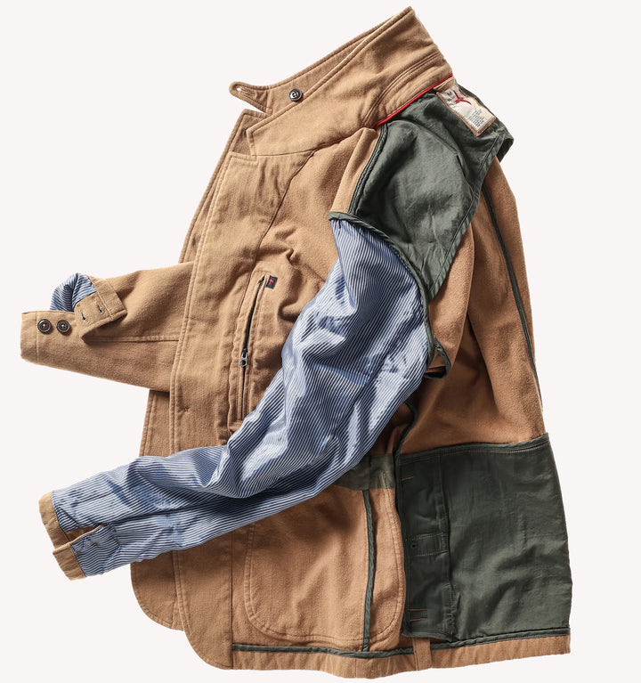 Relwen Moleskin Trap Blazer in Camel