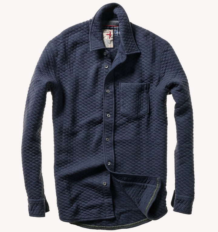 Relwen Bubble Knit Shirt in Navy