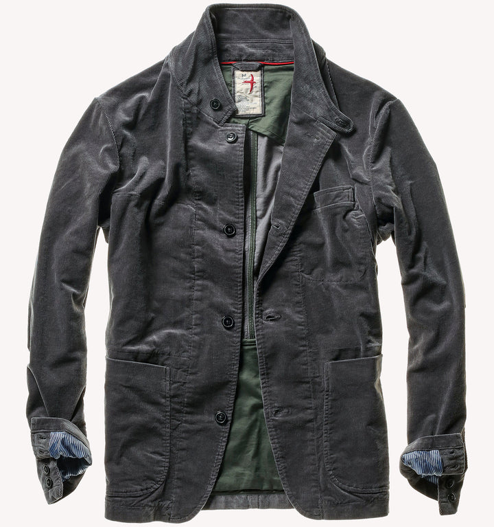 Relwen Cord Trap Blazer in Charcoal