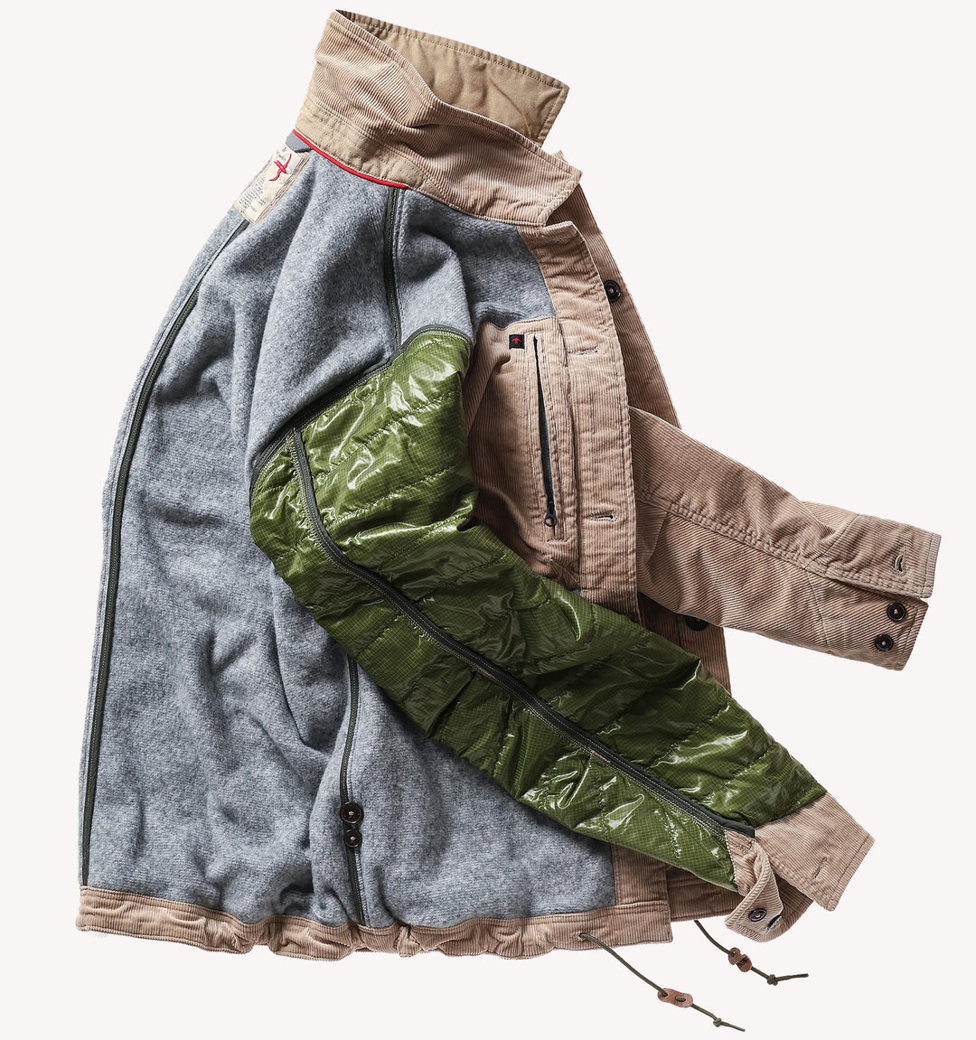 Relwen Pile Lined Chore Coat in Buff Khaki Cord