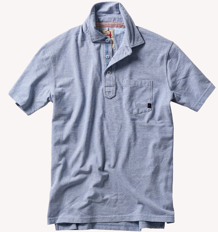 Relwen Fineline Jersey Polo in Light Blue White