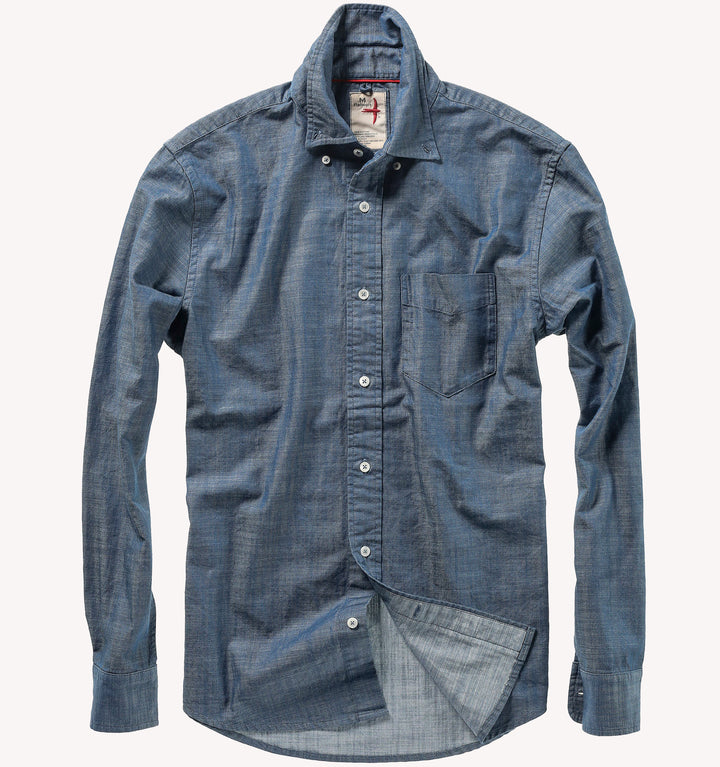 Relwen Huntsman Blues Sport Shirt in Bright Indigo Twill