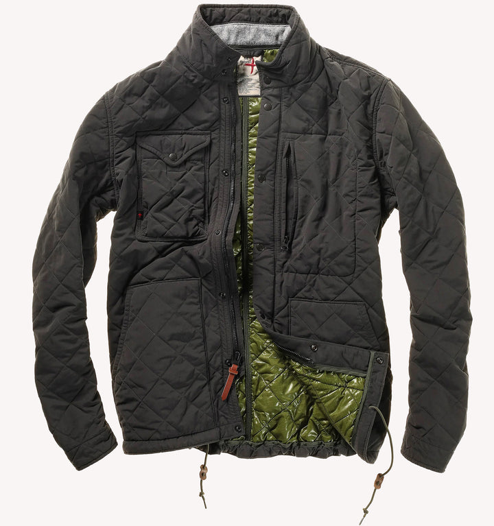 Relwen Quilted Tanker Jacket in Charcoal