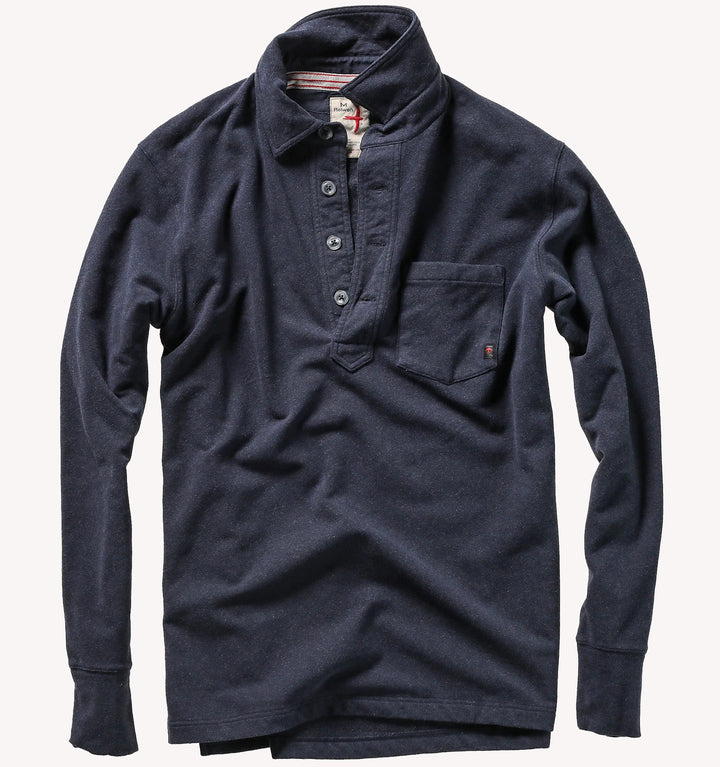 Relwen Loopback Polo in Navy Heather