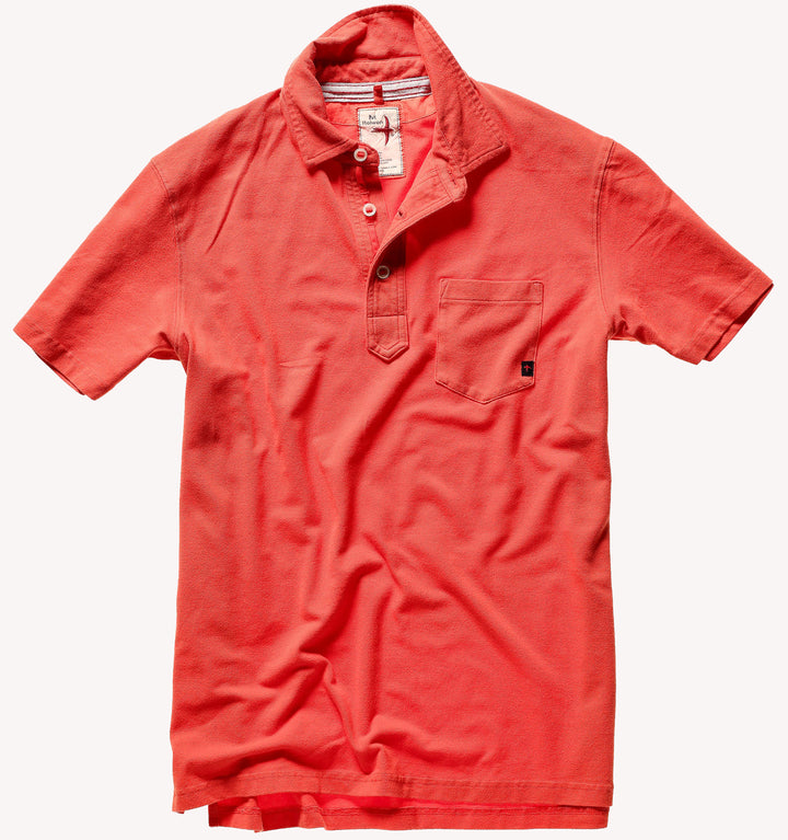 Relwen Piqué Slot Polo in Tangerine