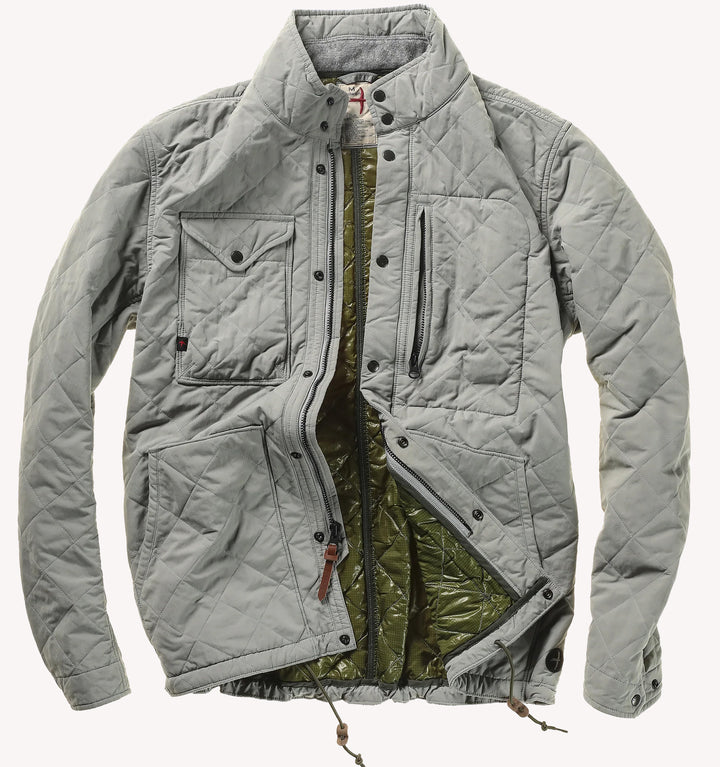 Relwen Quilted Tanker Jacket in Stone