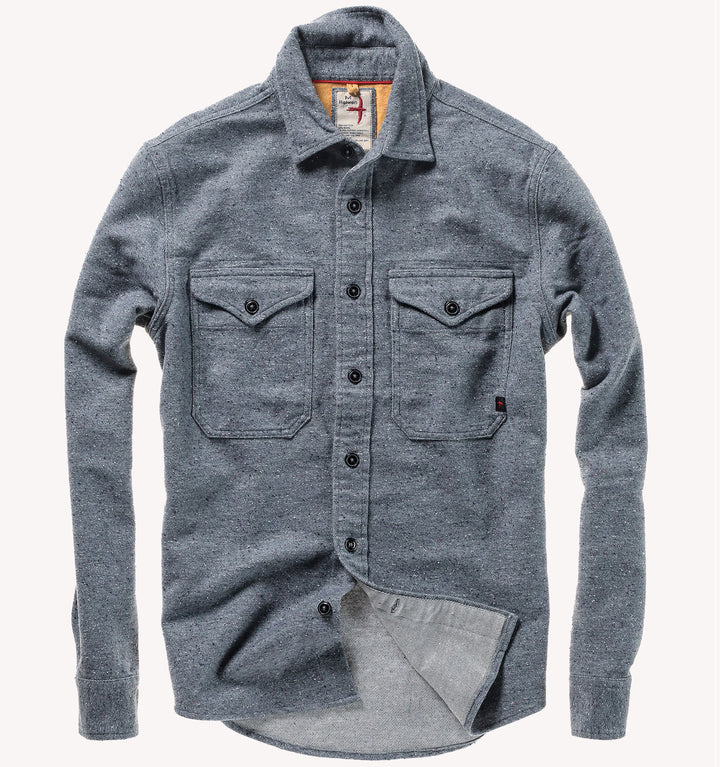 Relwen Utility Workshirt in Steel Grey Donegal