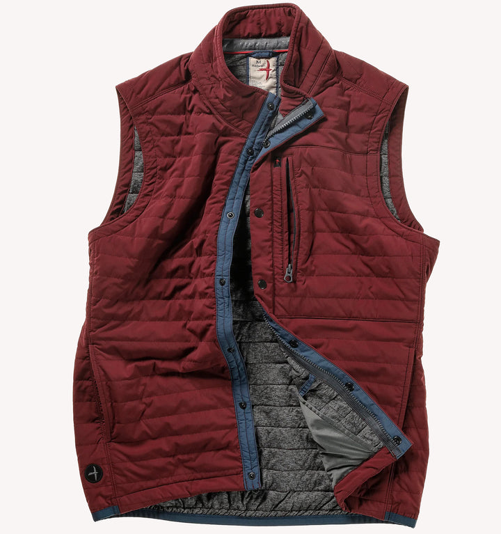 Relwen Windzip Vest in Burgundy