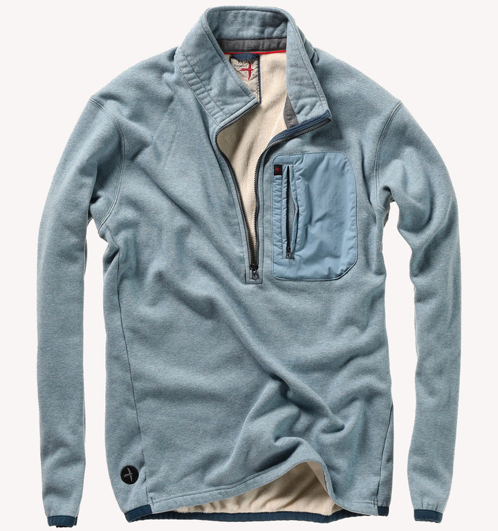 Relwen Micropile Half Zip in Sky Blue Heather