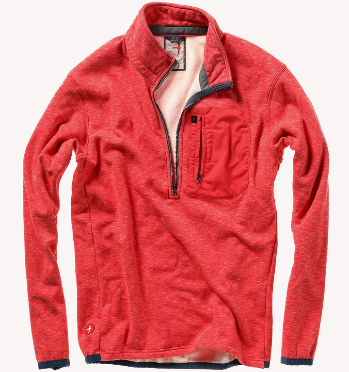 Relwen Micropile Half Zip in Paprika Marl