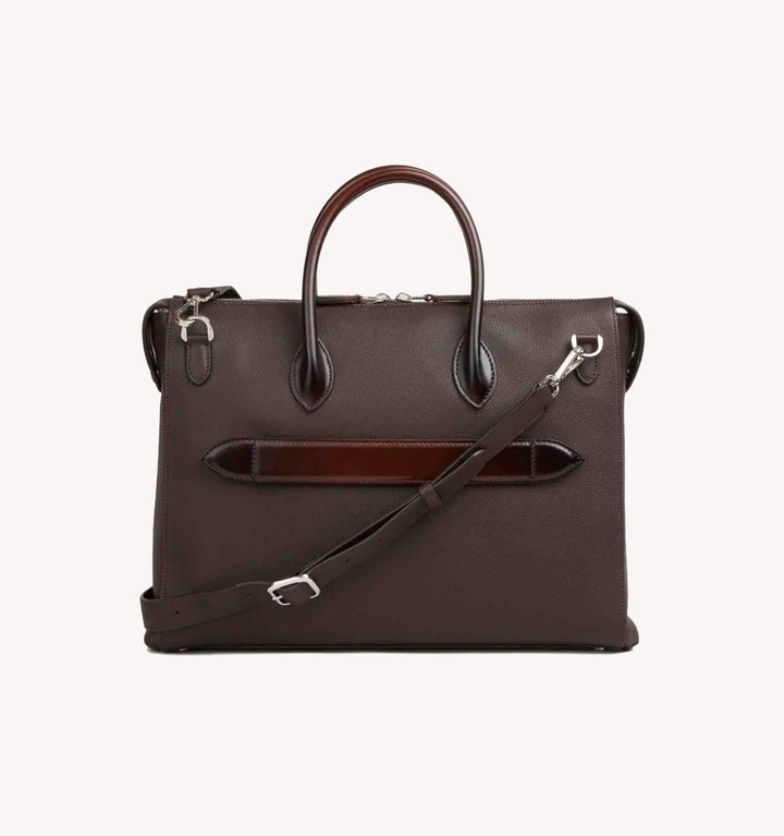 Santoni Briefcase in Dark Brown