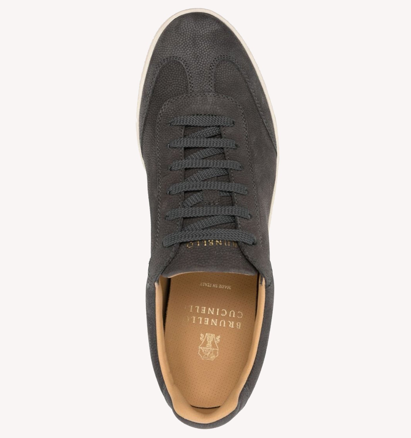 Brunello Cucinelli Pebbled Sneaker in Dark Grey