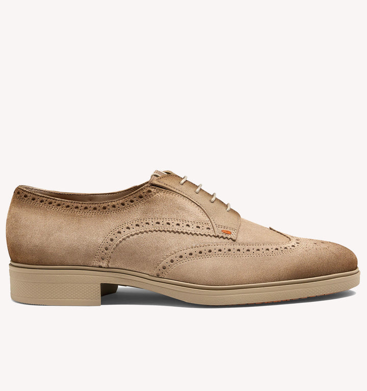 Santoni Easy Brogue Lace-up Shoe in Beige