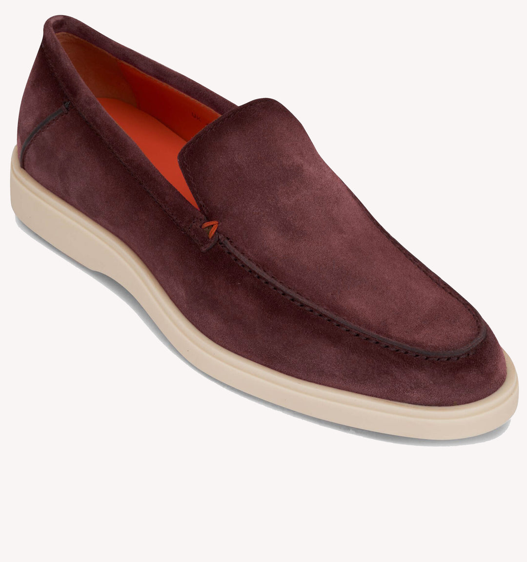 Santoni Botanist Suede Loafer in Burgundy