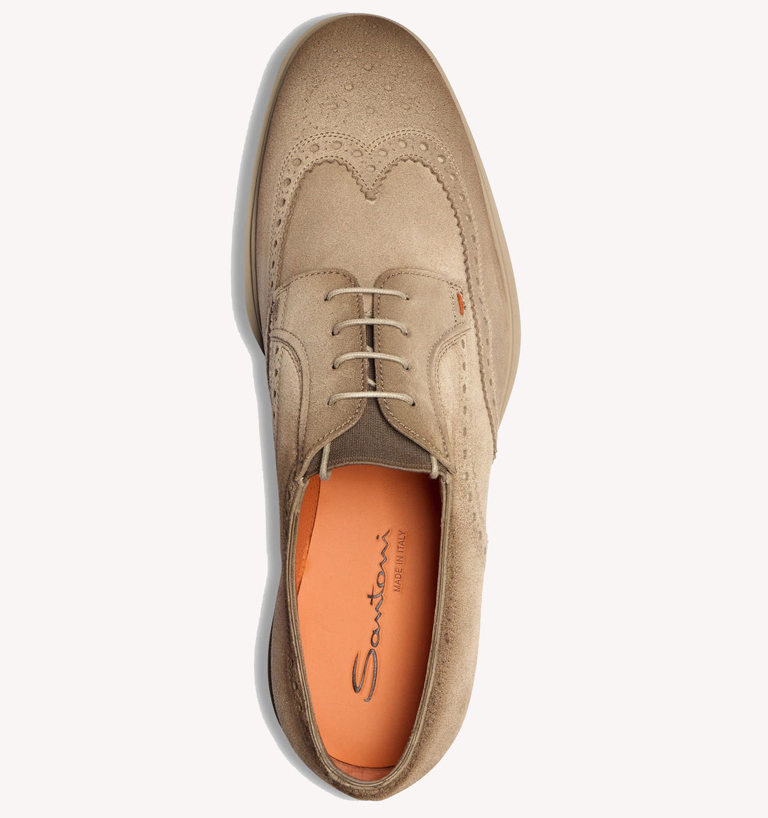 Santoni Easy Brogue Lace-up Shoe in Beige