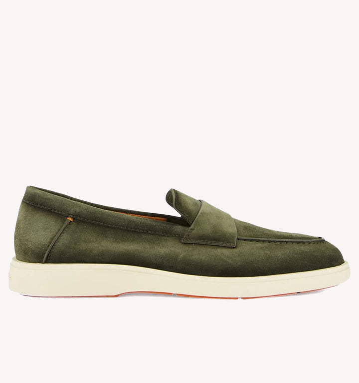 Santoni Revolve Penny Loafer in Green