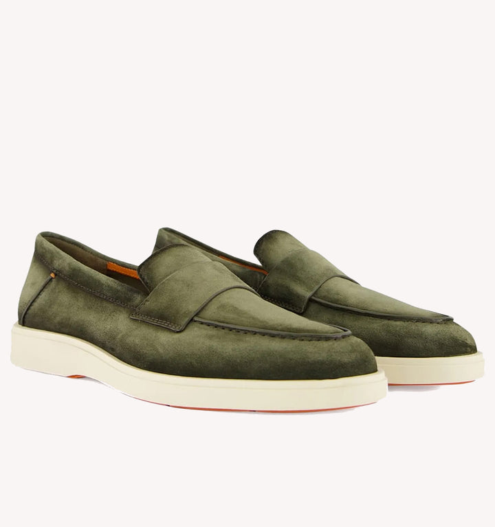 Santoni Revolve Penny Loafer in Green
