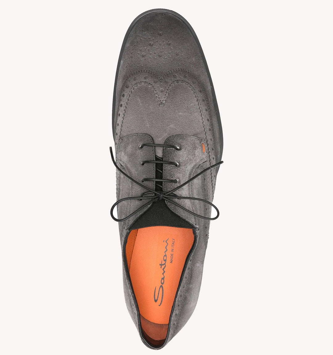 Santoni Easy Brogue Lace-up Shoe in Dark Grey