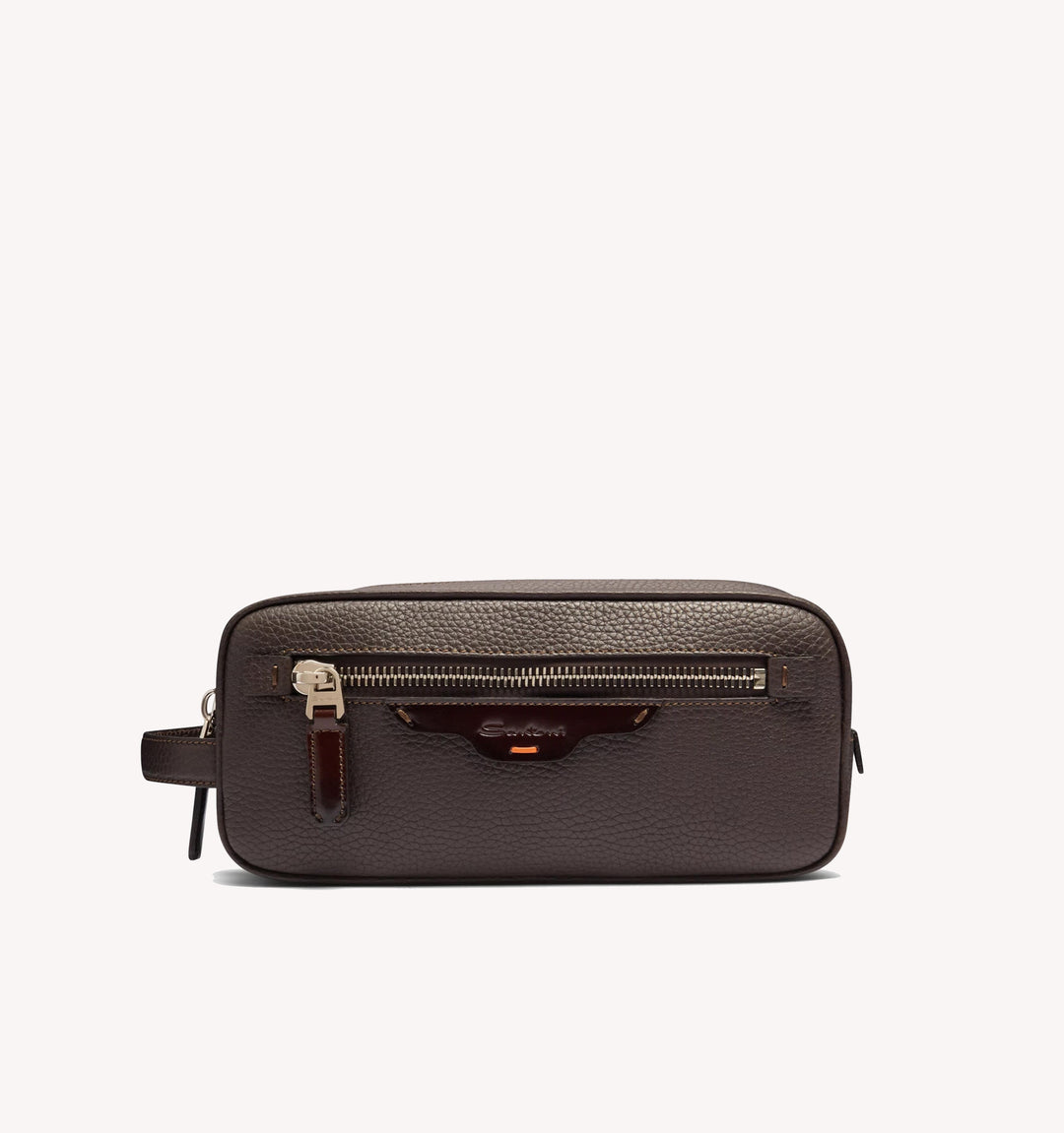 Santoni Beauty Case in Dark Brown